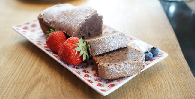 Brownie_mit Erdbeeren